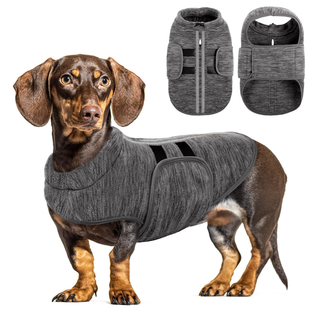 Queenmore chaleco de felpa suave para perro mediano, calor cómodo en paseos