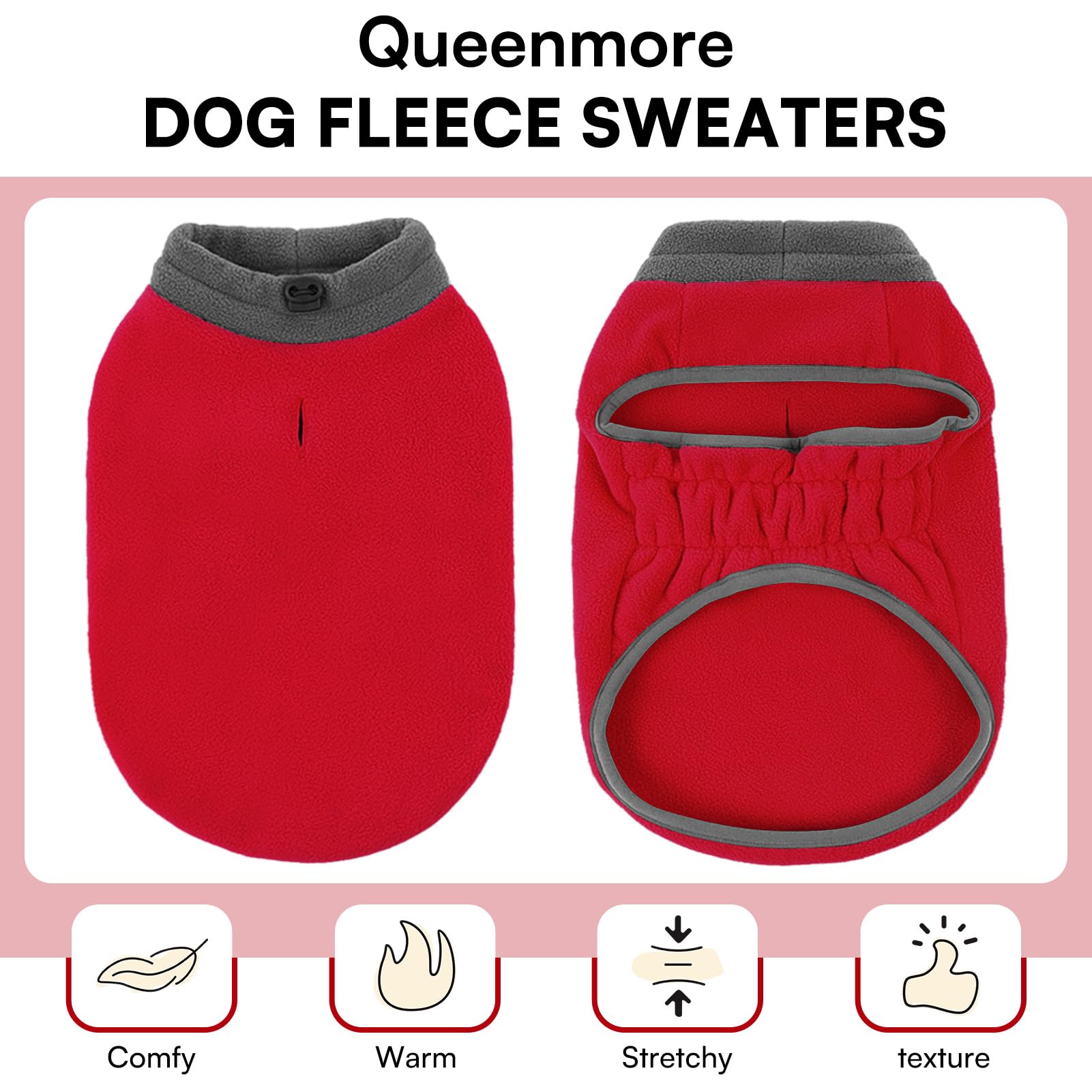 Queenmore chaleco-perro-fácil de poner sin cremalleras ni tiras