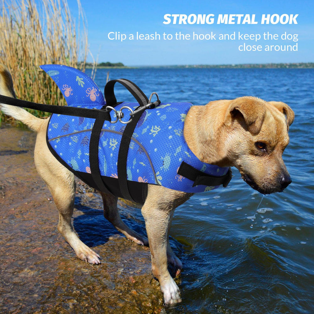 Queenmore chaleco salvavidas para perro con asa de rescate y reflejante para mayor visibilidad.