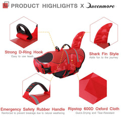 Queenmore chaleco salvavidas para perro con asa de rescate para emergencias.