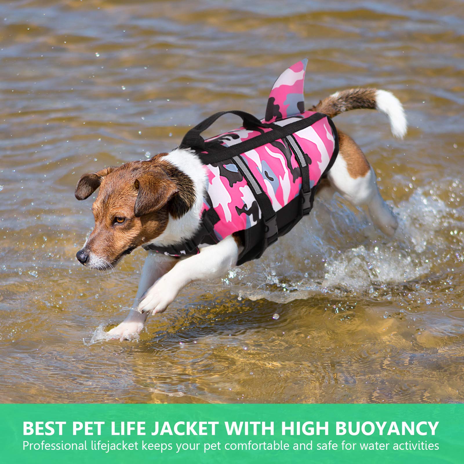 Uso en agua: perro con chaleco Queenmore para bote, canoa o surf