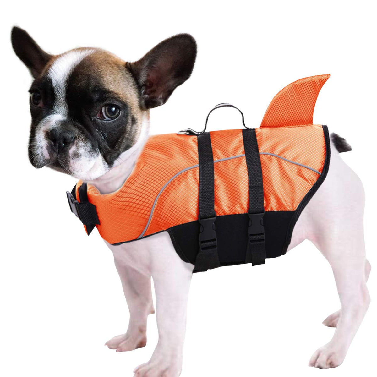 Queenmore chaleco salvavidas para perro con aleta de tiburón y flotación alta