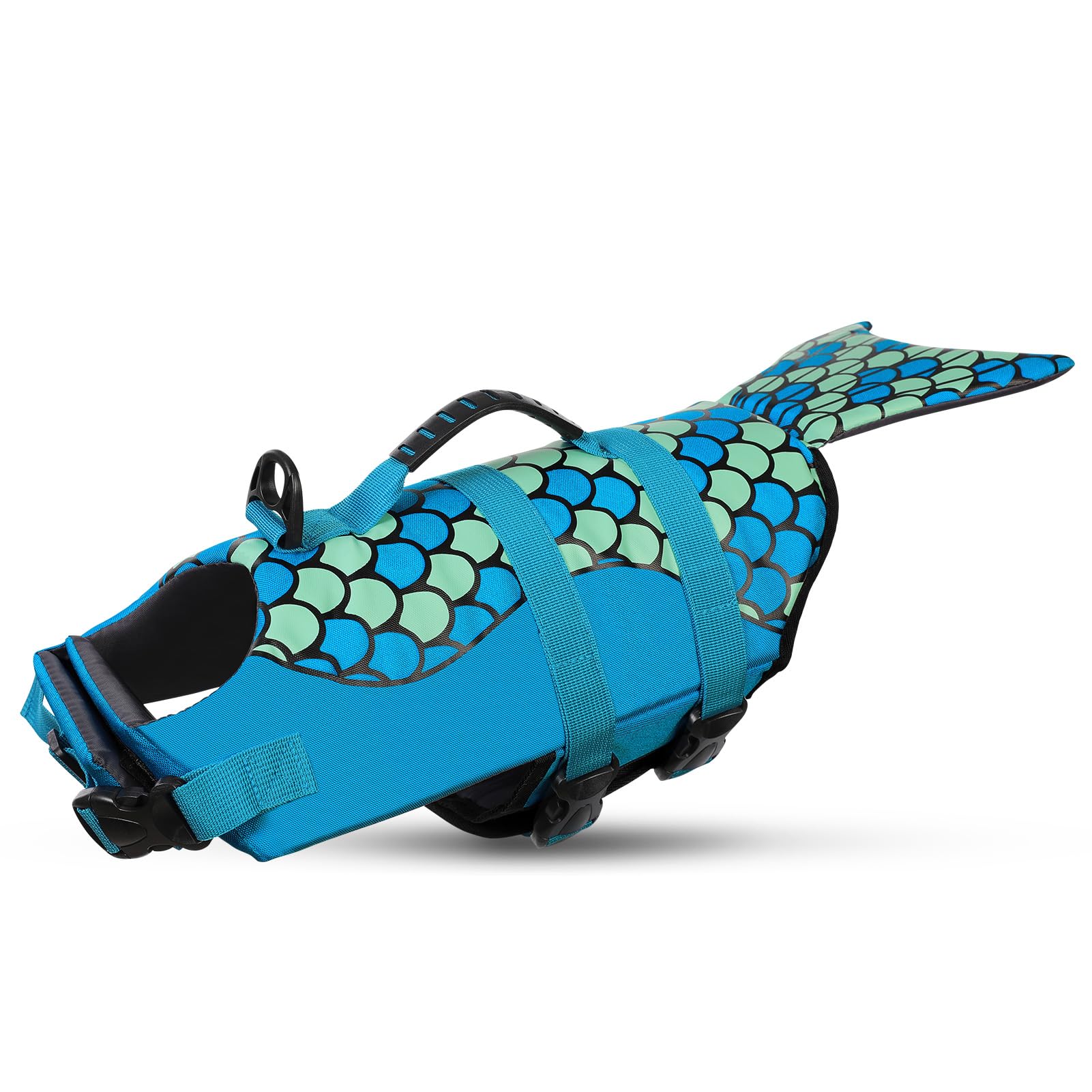 Queenmore chaleco salvavidas perro estilo sirena con flotación alta para agua