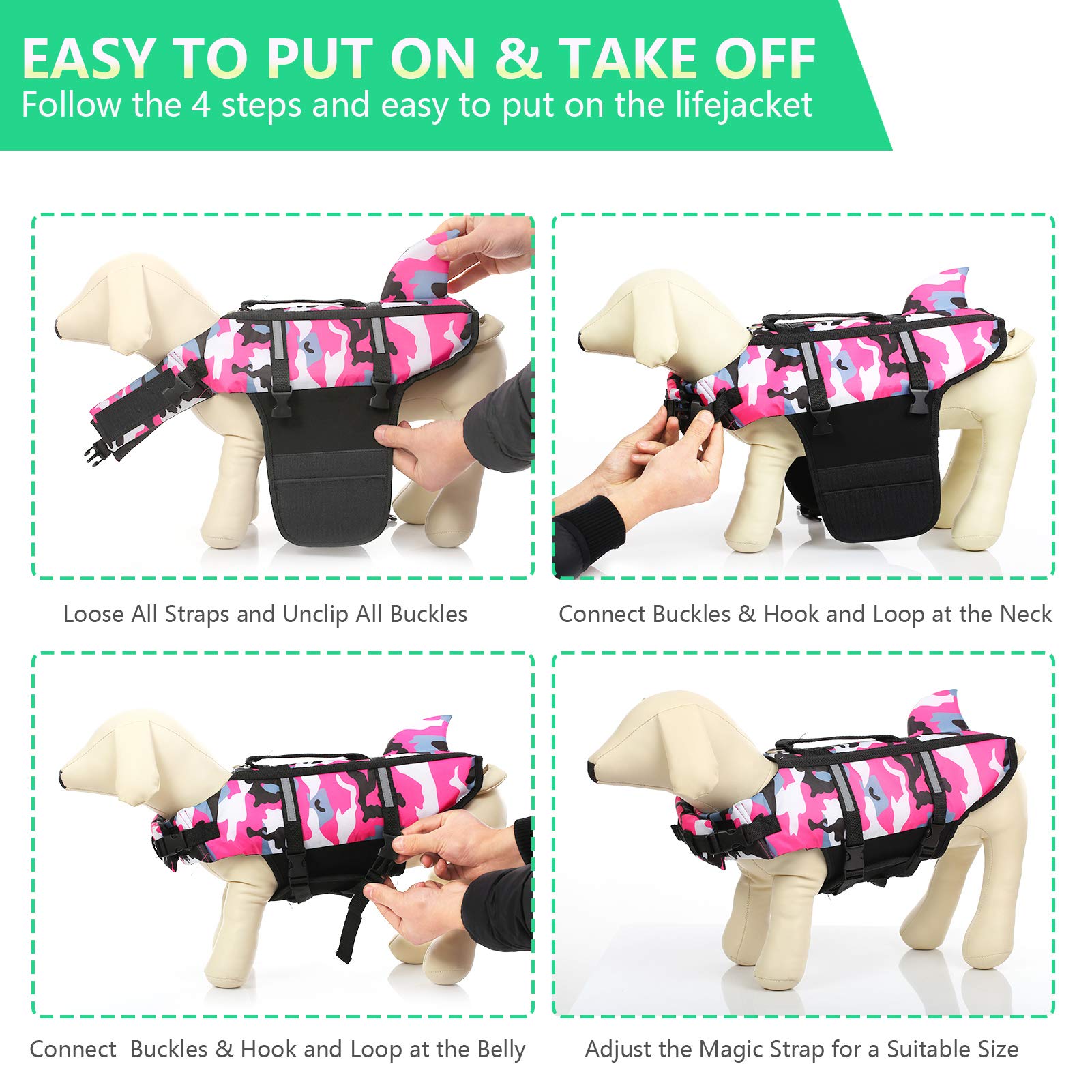 Queenmore chaleco salvavidas perro uso en agua para actividades acuáticas.