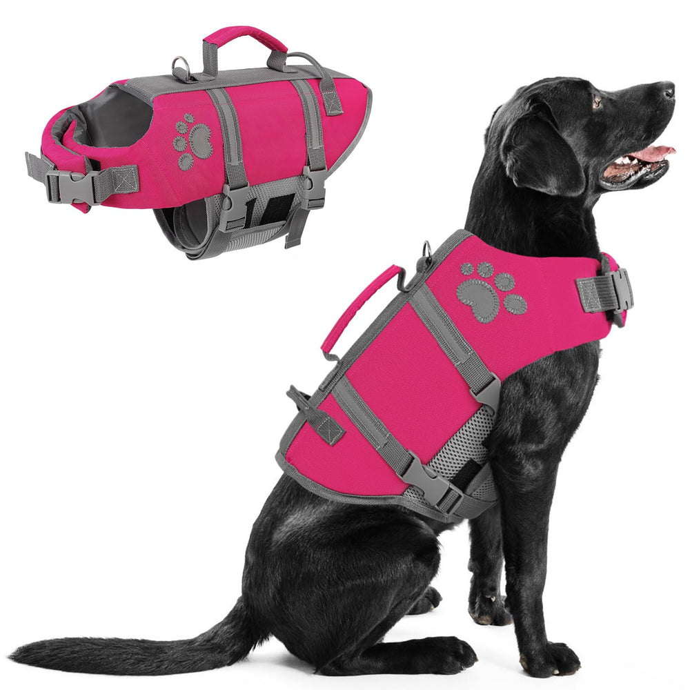 Queenmore chaleco vida perro frontal neón, mejora visibilidad y flotación para salidas
