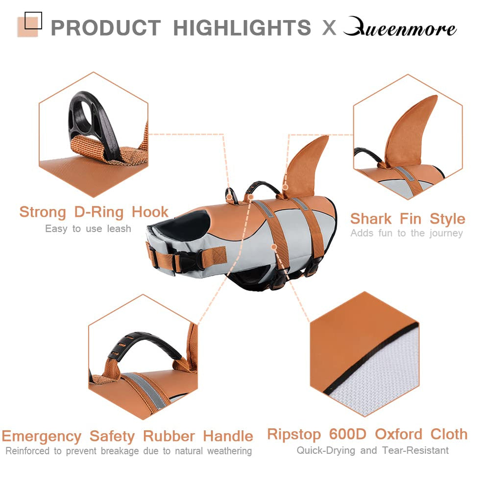 Chaleco Queenmore con correas reflectantes para mayor visibilidad y seguridad al caminar junto al agua.