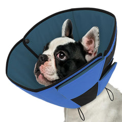 Queenmore cono para perros pequeños en azul, cómodo y ligero para recuperación diaria.