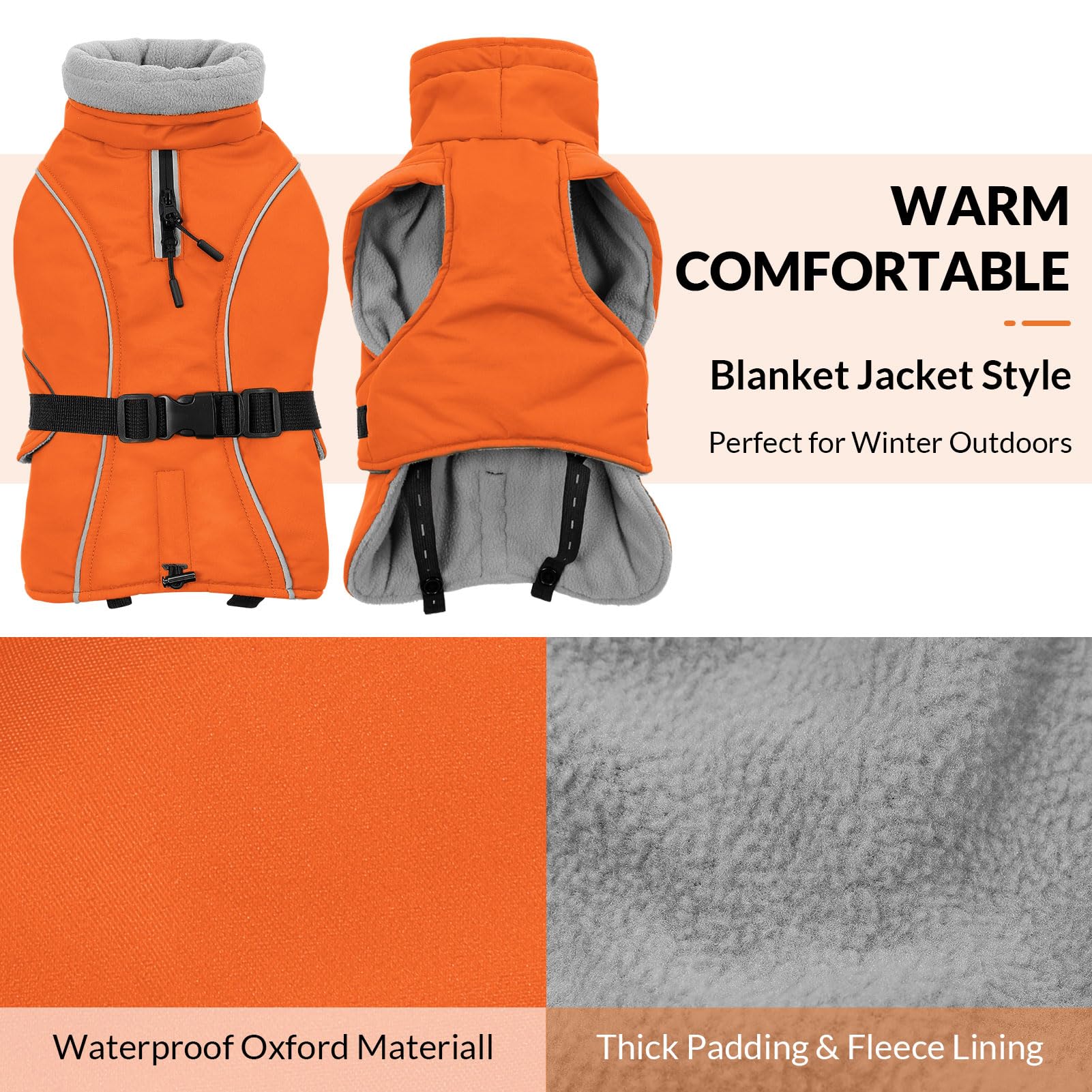 Queenmore chaqueta puffer impermeable para perros, protección contra lluvia y nieve.