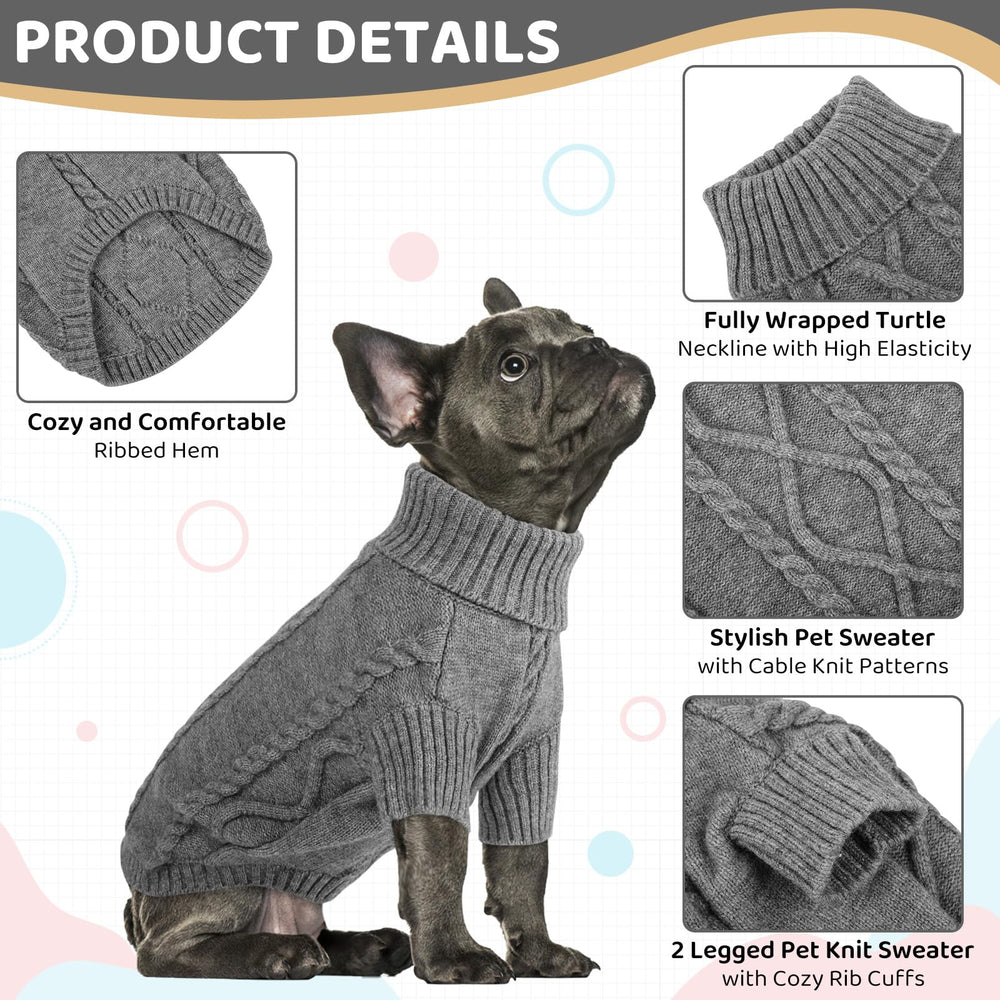 Suéter gris azulado Queenmore para perro pequeño, estilo clásico y cómodo.