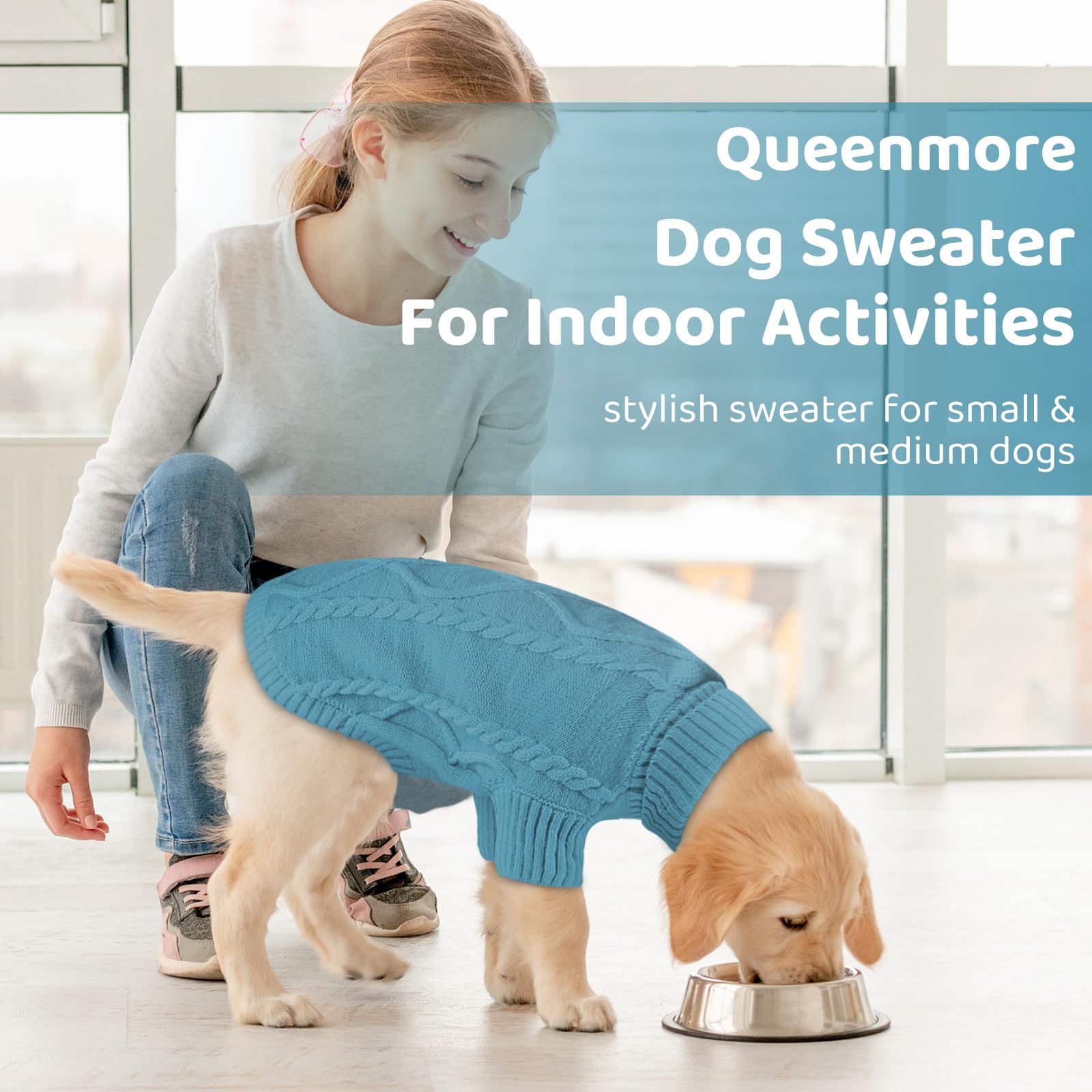 Queenmore sueter de invierno para perros, cobertura total, mantiene cálido torso y cuello.