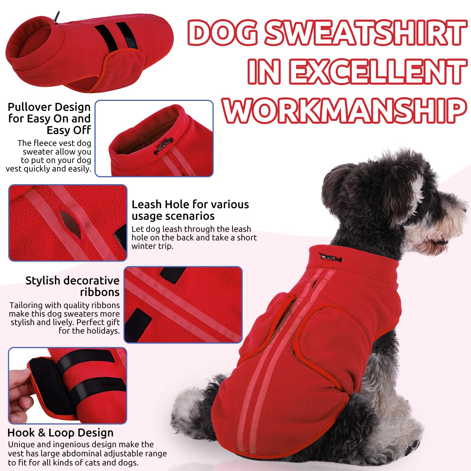 Queenmore sudadera para perro con cintas decorativas en el dorso.