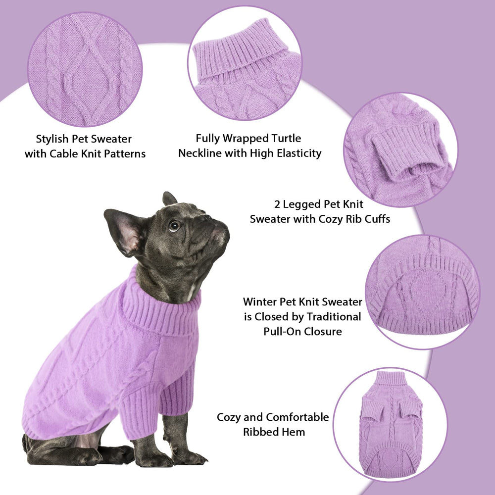 Prenda de invierno Queenmore en lila para perros pequeños, ideal para salidas diarias