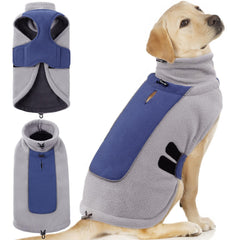 Queenmore sudadera para perro grande azul - frente, abrigo cálido durante paseos.