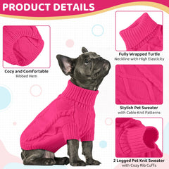 Queenmore sudadera para perro pequeño con cuello alto, color verde cesped.