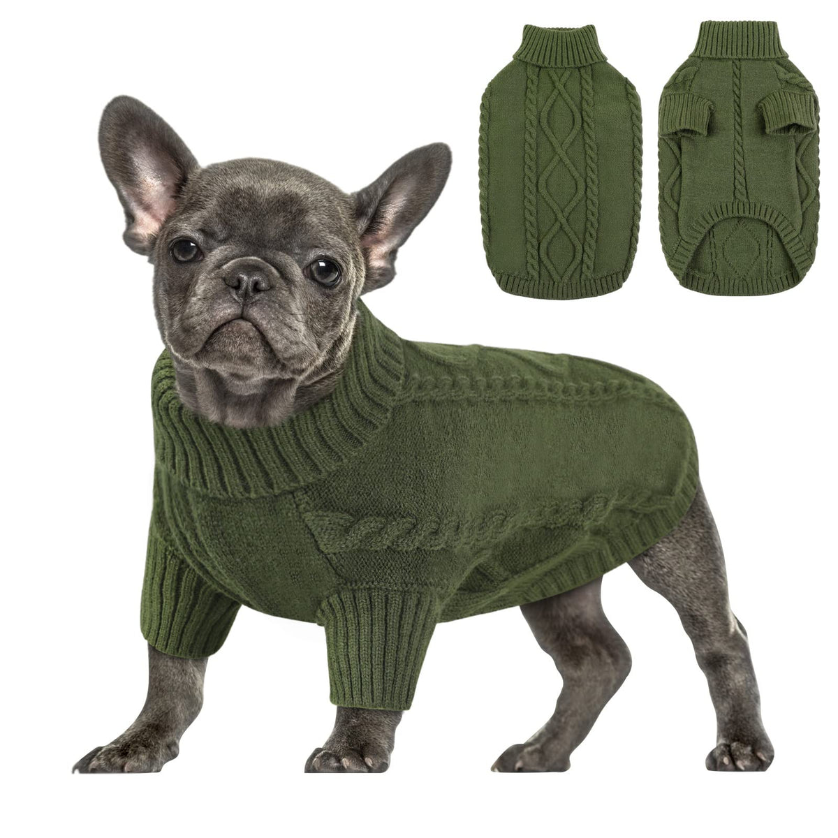 Queenmore sudadera para perro pequeño con cuello alto, ideal para mantener al perro abrigado.