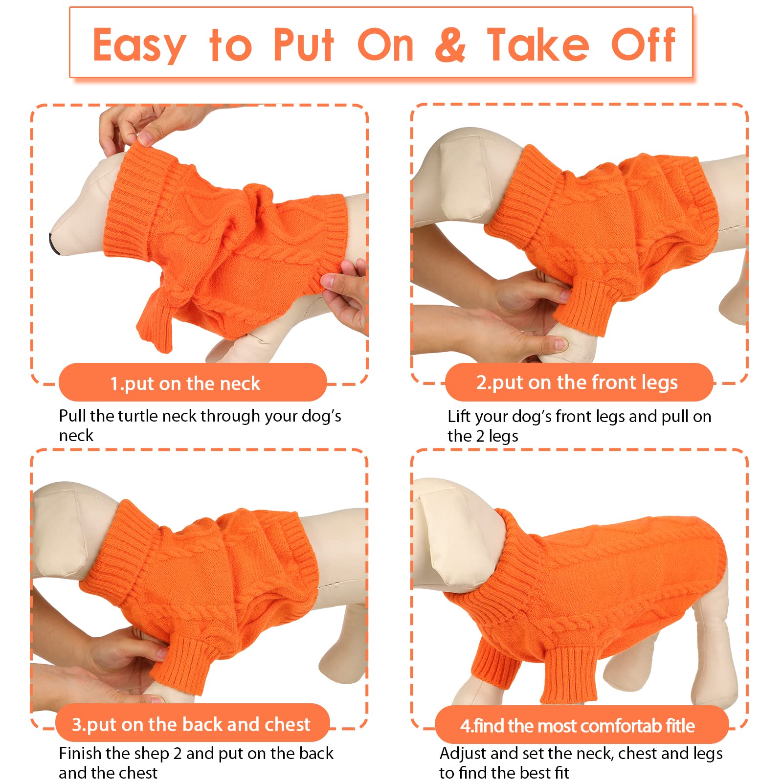 Queenmore sudadera naranja para perro, ajuste elástico para comodidad diaria.