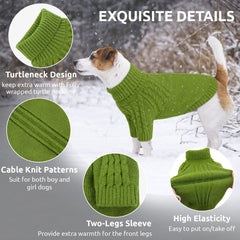 Queenmore sudadera para perro con tejido cable, estilo clásico y ajuste suave