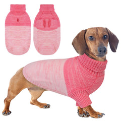 Queenmore suéter para perro grande en rosa, cuello alto y ajuste cómodo para el frío.