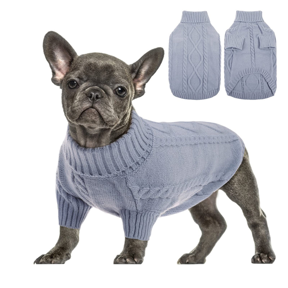 Queenmore sueter para perro pequeño con cable, abrigo cálido