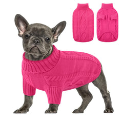Queenmore suéter para perro pequeño, cuello alto frontal, cálido para paseos invernales.