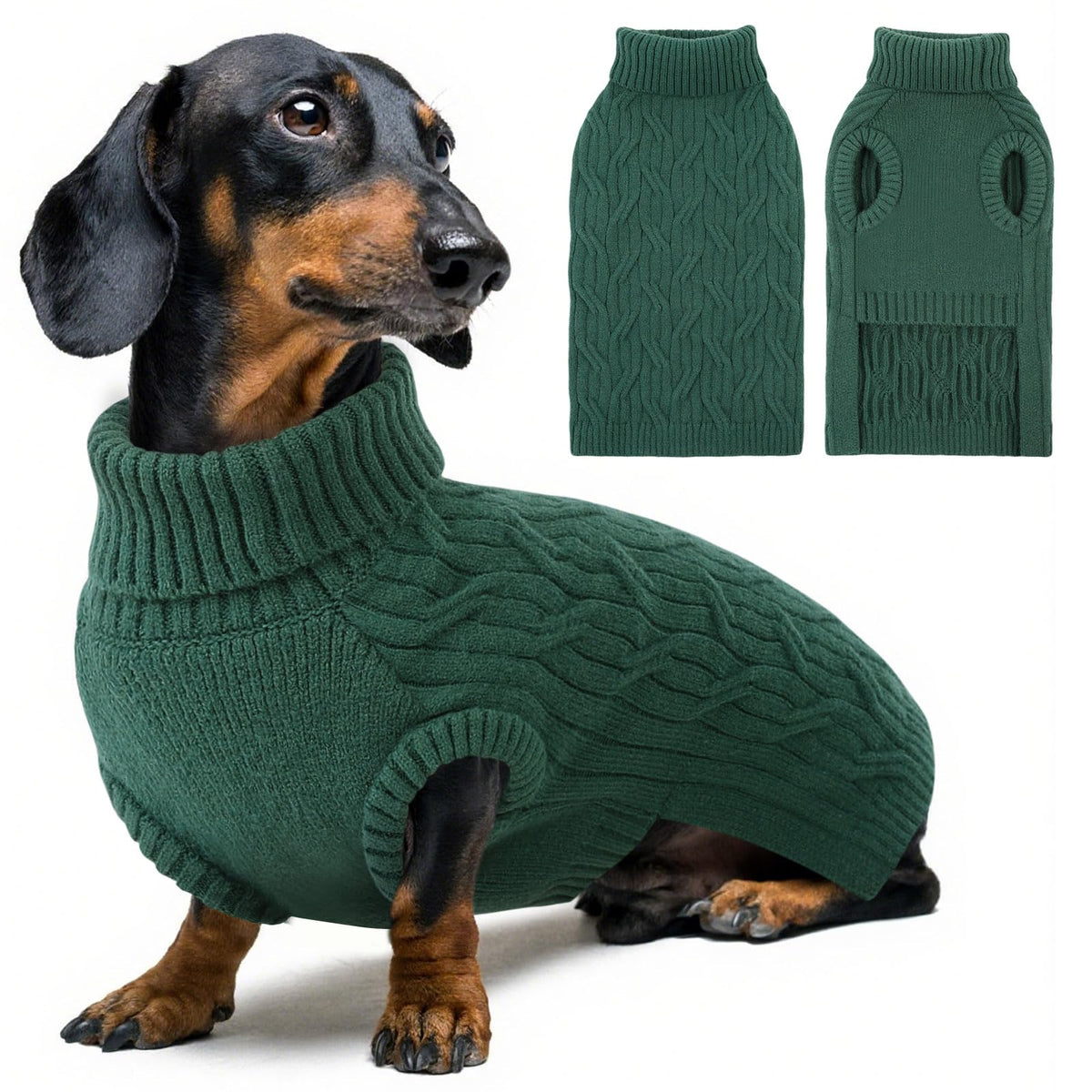 Queenmore suéter para perro pequeño con cuello alto sin mangas, ideal para paseos fríos.