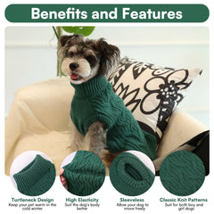Queenmore suéter para perro pequeño, tacto suave y cálido para días fríos.