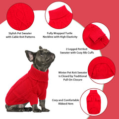Queenmore suéter para perro pequeño, tejido cable con estilo clásico.