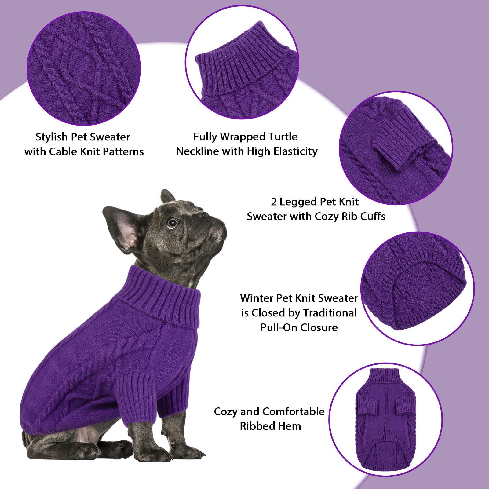 Queenmore suéter para perro; ajuste elástico cómodo sin restringir movimientos