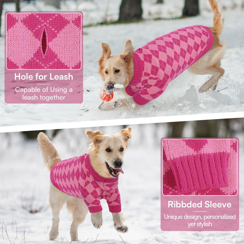 Queenmore XL suéter para perro grande con cuello elástico, puesta rápida y sin estrés.