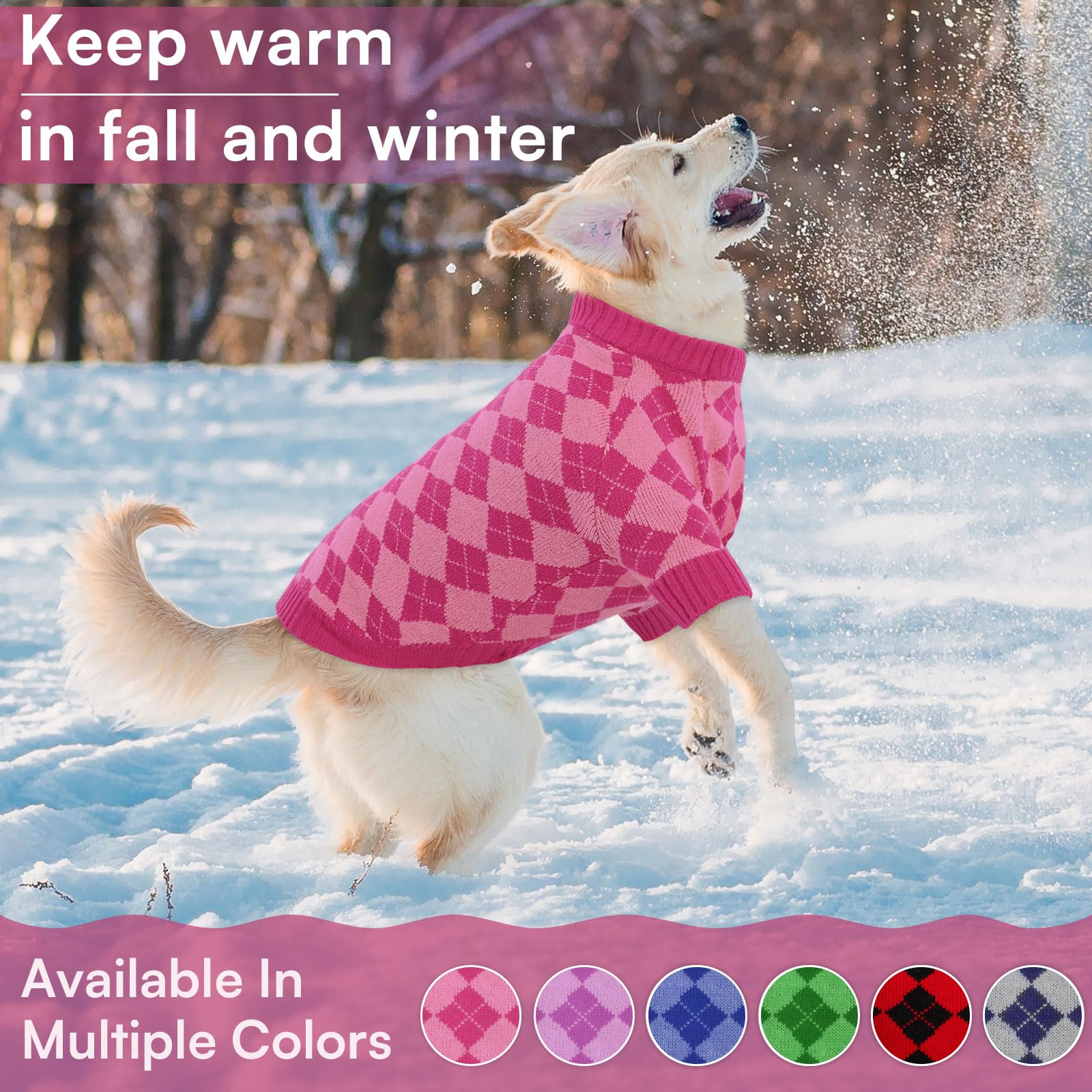 Queenmore XL suéter para perro grande con estampado navideño, perfecto para fiestas.