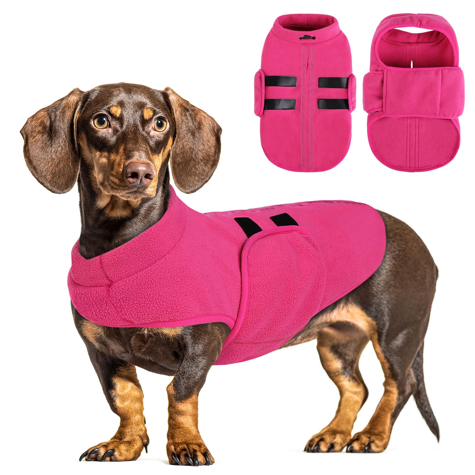 Queenmore XXS abrigo sudadera polar rosa frontal para paseos invernales