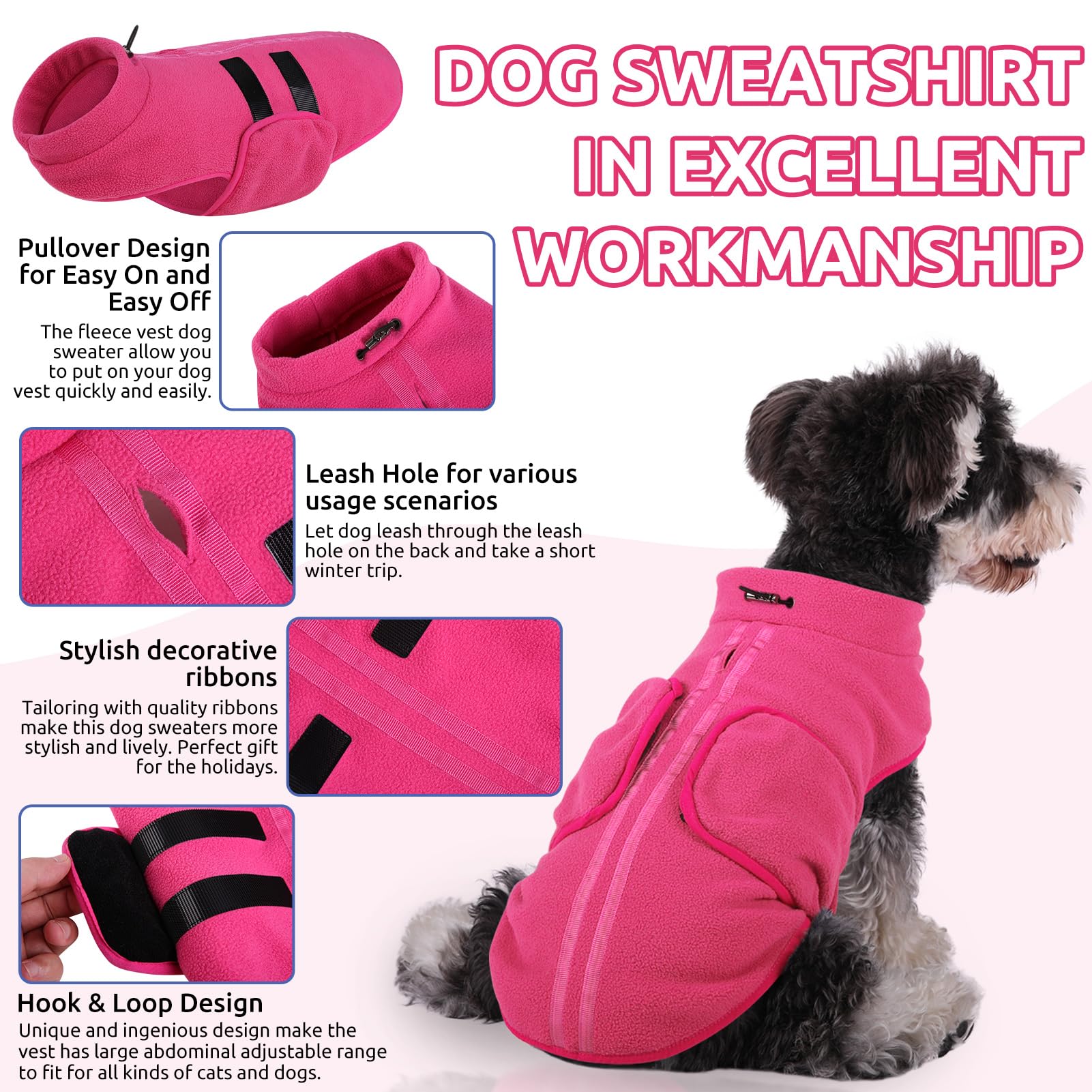 Queenmore XXS textura polar rosa primer plano suave