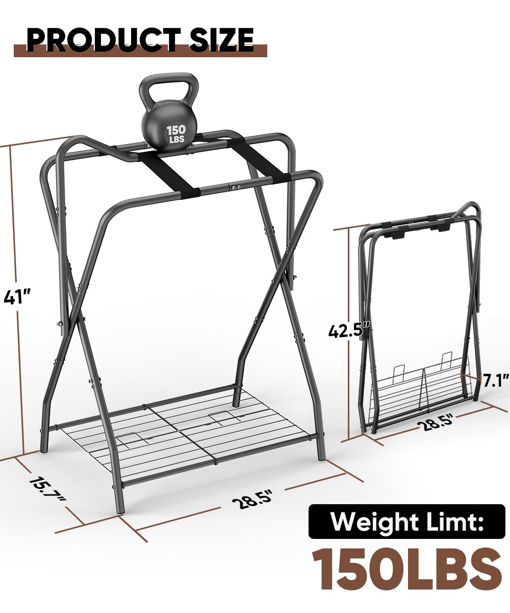 Queension soporte-silla-montar-plegable: mantiene la silla segura y evita deformaciones
