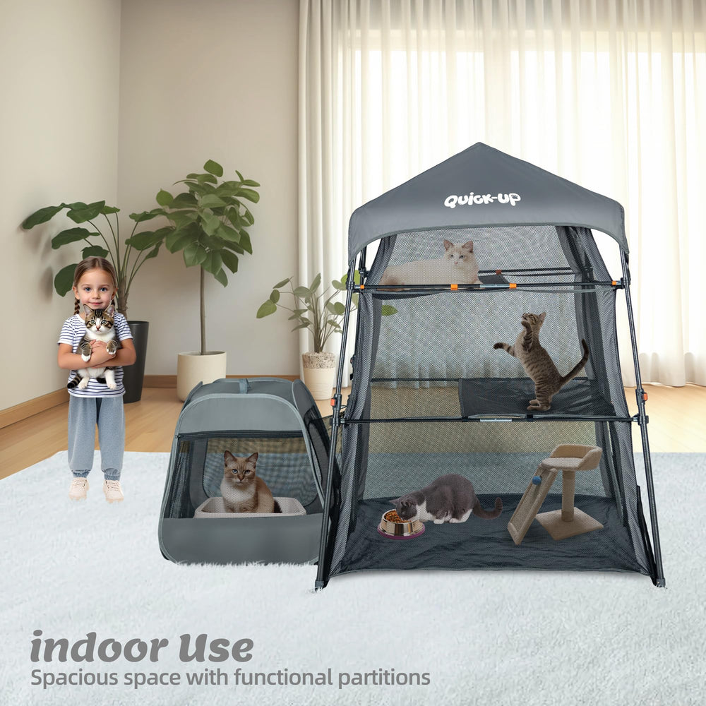 QUICK-UP Catio tunel-gatos-amplio, favorece exploración y ejercicio