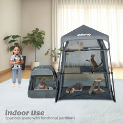QUICK-UP Catio tunel-gatos-amplio, favorece exploración y ejercicio