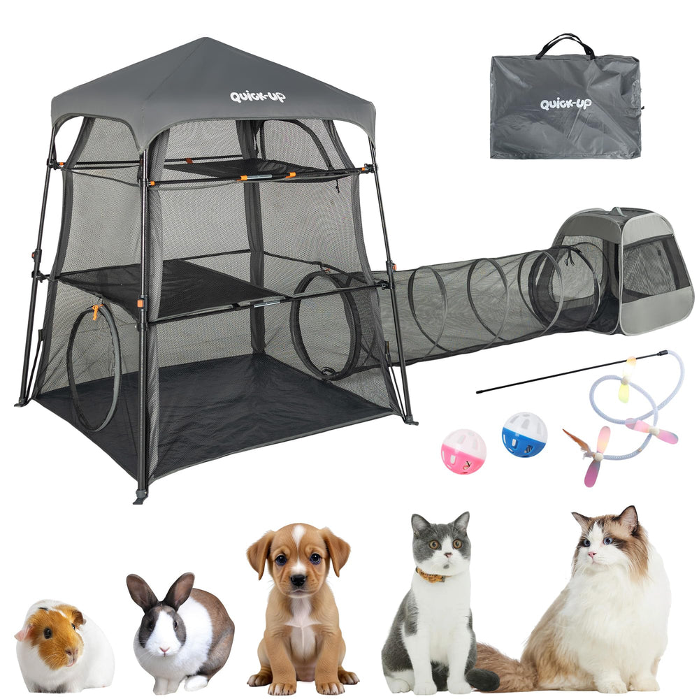QUICK-UP Catio diseño-dos-puertas mejora acceso y supervisión
