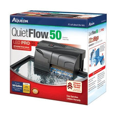 QuietFlow Aqueon 50 LED Pro Filtro vista: flujo eficiente para acuarios limpios y saludables