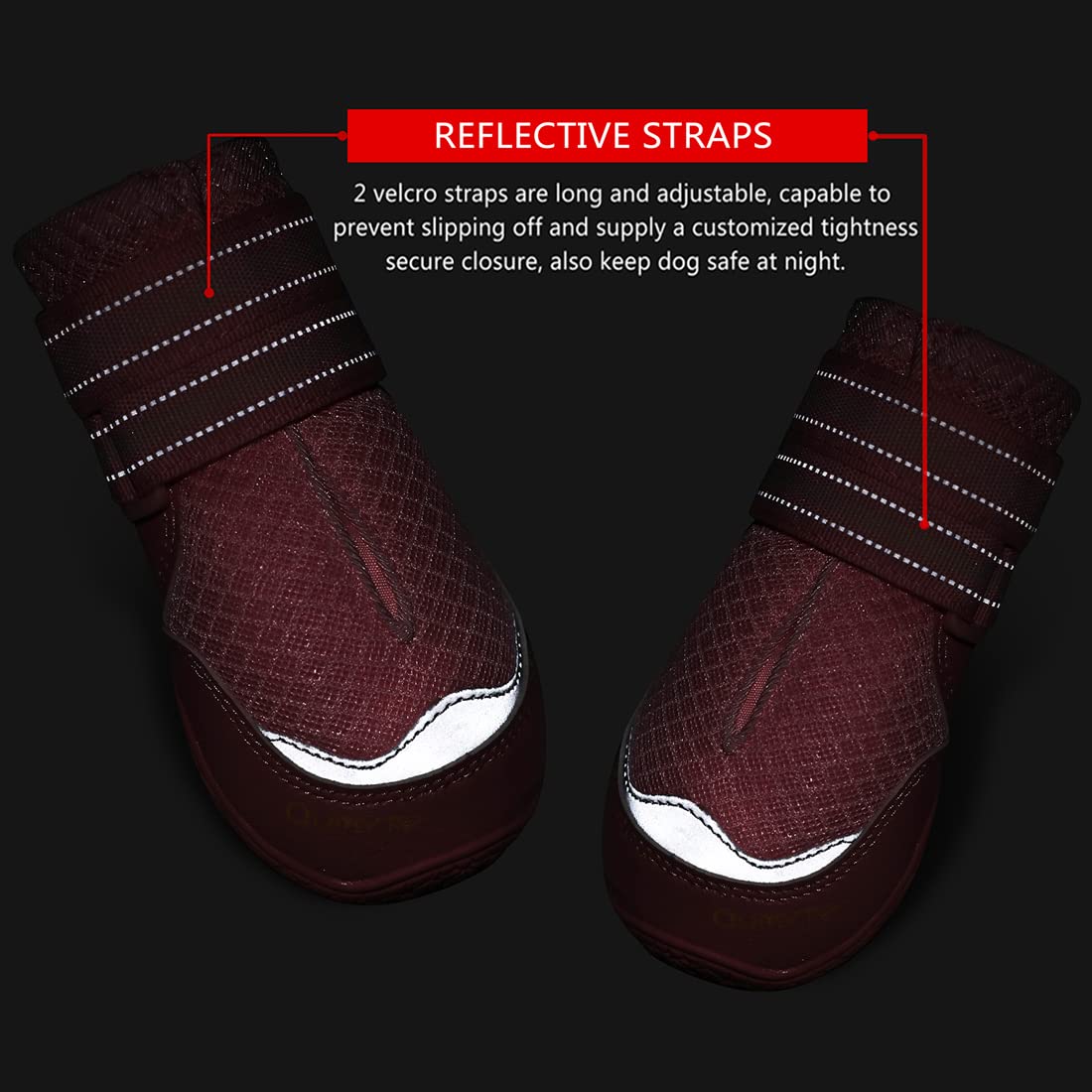 QUMY botas con correas reflectantes para seguridad nocturna