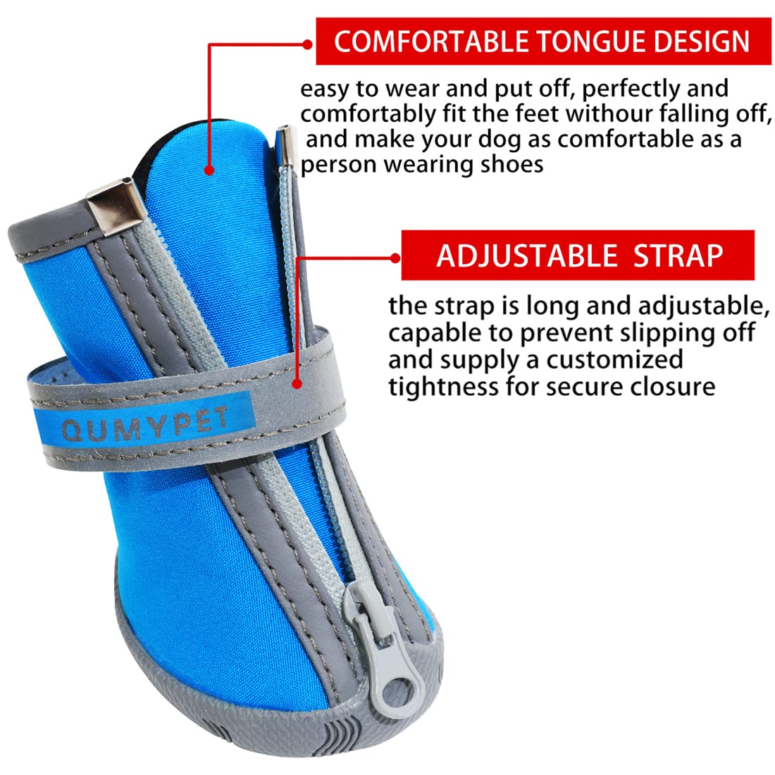 QUMY zapatos impermeables para perros en días de lluvia