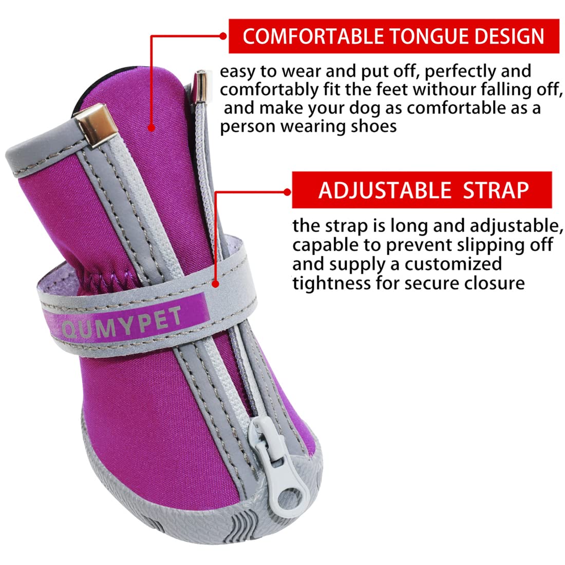 QUMY zapato para perro pequeño con tejido resistente al agua para patas secas.