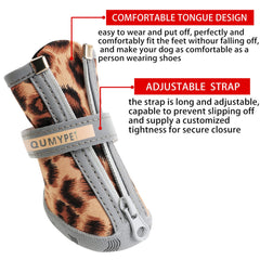 QUMY zapatos para perro con tejido resistente al agua para mantener las patas secas bajo la lluvia.