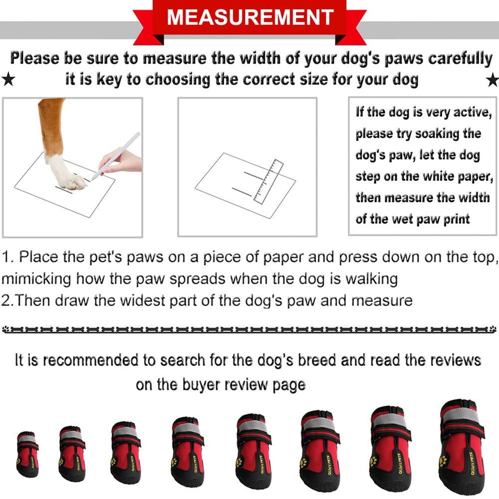 Zapatos QUMY para perros grandes, ajuste reflectivo, mayor seguridad nocturna en caminatas.