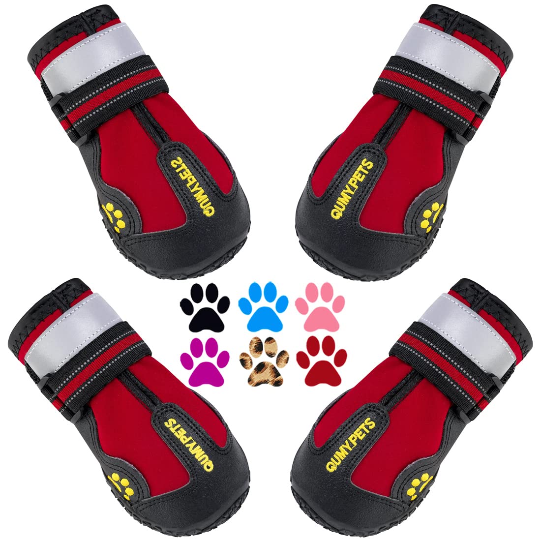 Zapatillas QUMY para perros grandes, vista superior, ajuste cómodo para paseos al aire libre.
