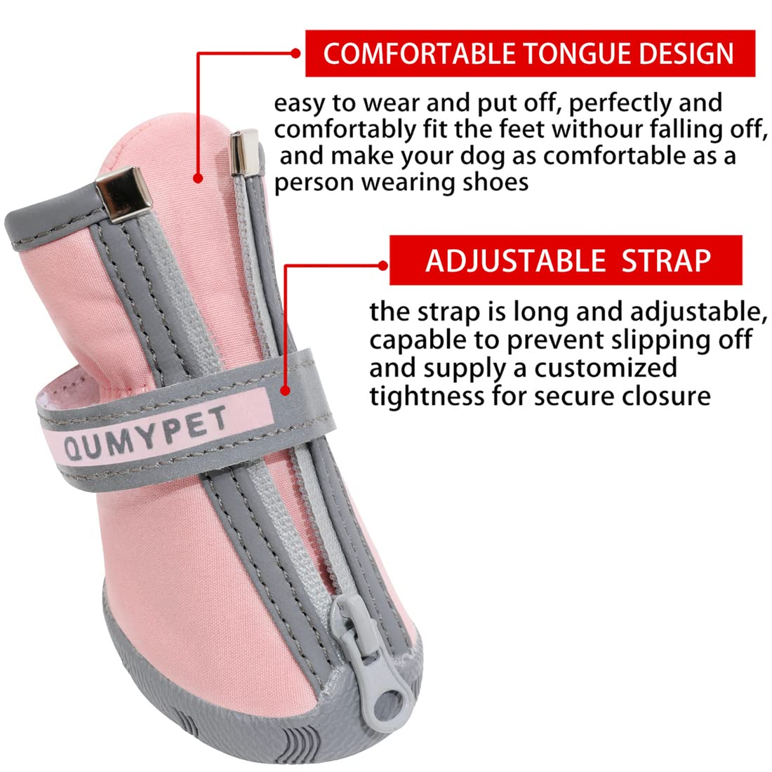 QUMY zapatos para mantener las patas secas en lluvia o nieve.