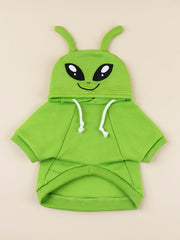 QWINEE Alien Dog Hoodie espalda: estilo urbano para mascotas