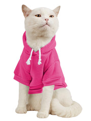 QWINEE capucha rosa neón en hoodie para mascotas, estilo y calidez.