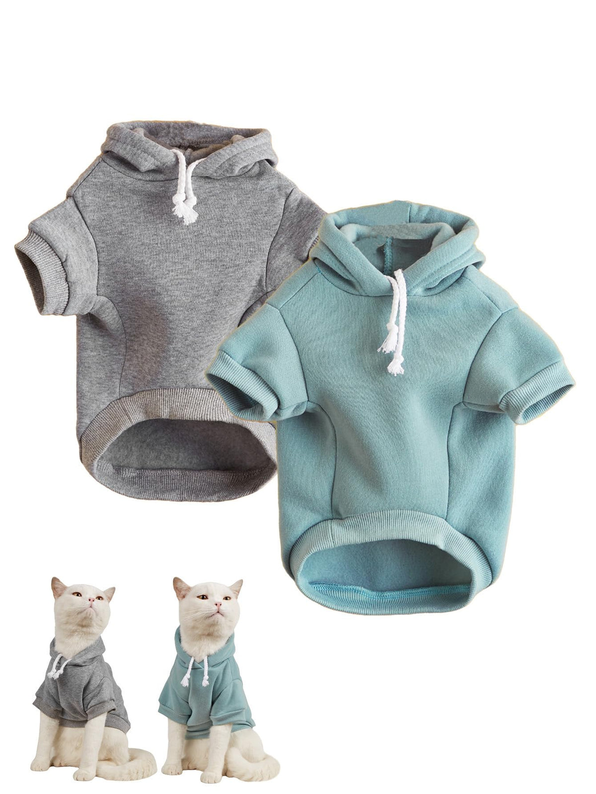 QWINEE sudadera canina gris-azul cadete, cómodo y cálido para paseos