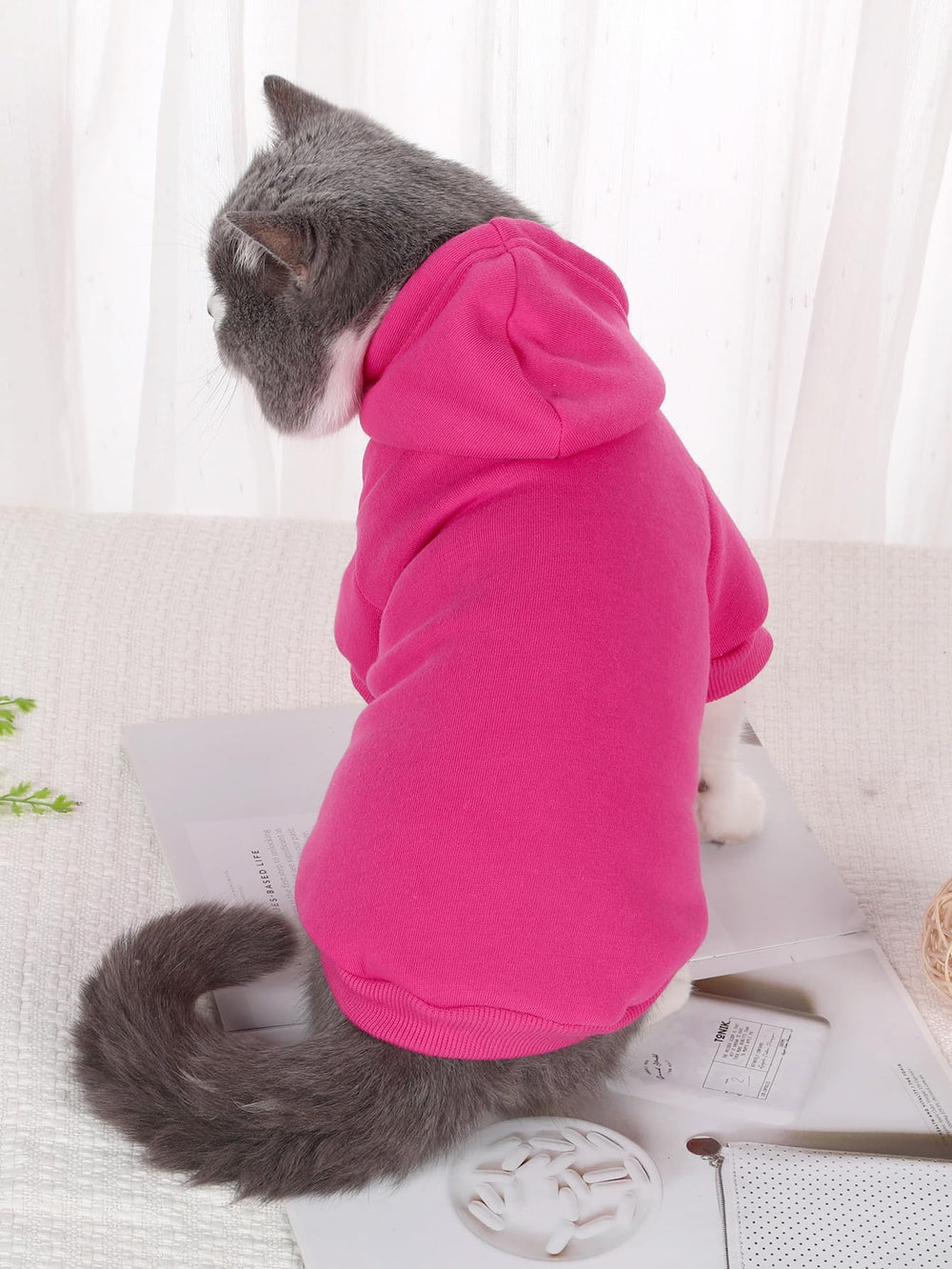 QWINEE tejido elástico en hoodie, ajuste cómodo para perros pequeños.
