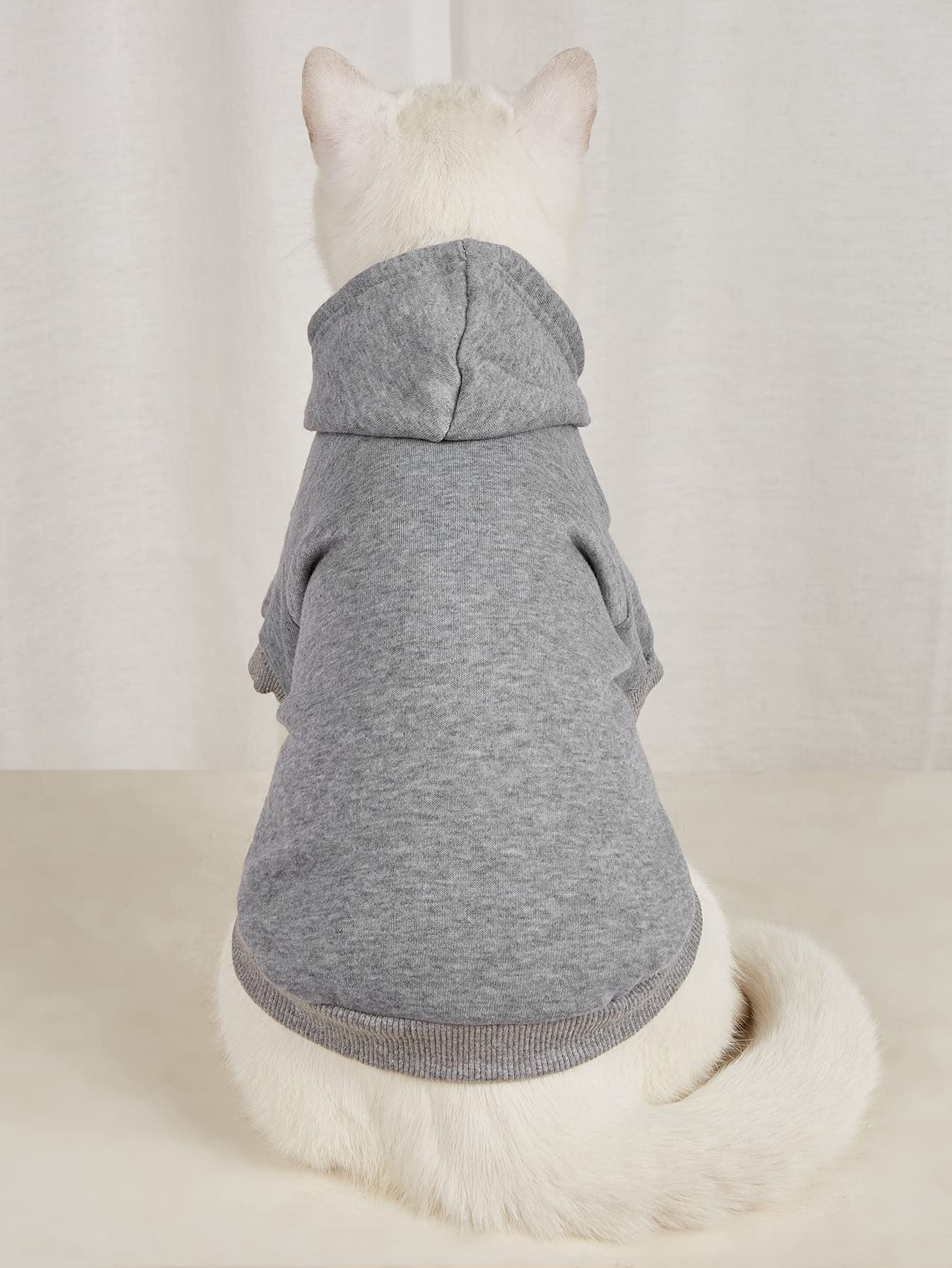 QWINEE Basic sudadera perro capucha, diseño moderno para mascota