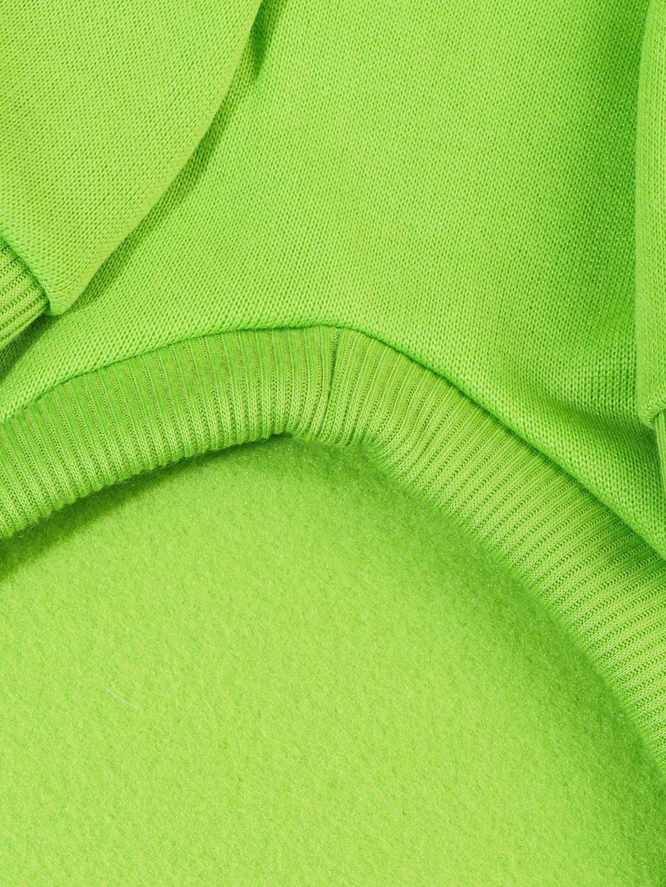 QWINEE sudadera verde, etiqueta de talla para guía rápida